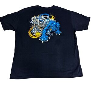 Vintage Top Heavy Black T-Shirt Dragon Graphic XL‎ Menswear